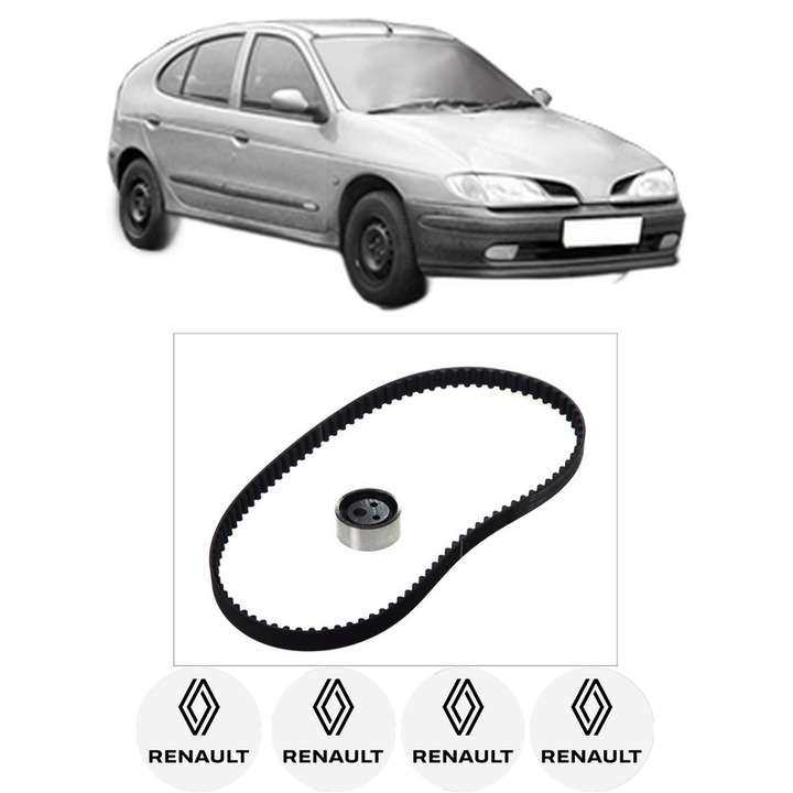 Set kit distributie RENAULT MEGANE I (BA0/1_) 1.6 e (BA0F, BA0S) din 1996-1999 KW 66 CP 90 CMC 1598, Auto, SKF, 4 Stickere auto cu RENAULT