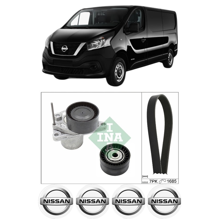Set kit distributie NISSAN NV300 Kombi (X82) 1.6 dci 95 din 2016 KW 70 CP 95 CMC 1598, Auto, INA, 4 Stickere auto cu NISSAN