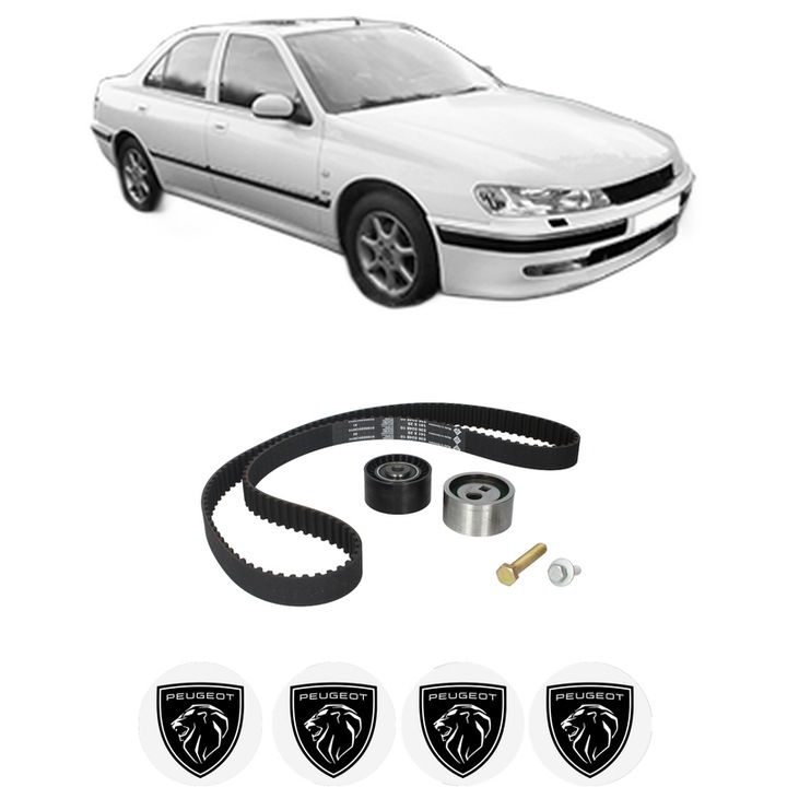Set kit distributie PEUGEOT 406 (8B) 2.0 HDI 90 din 1999-2004 KW 66 CP 90 CMC 1997, Auto, INA, 4 Stickere auto cu PEUGEOT