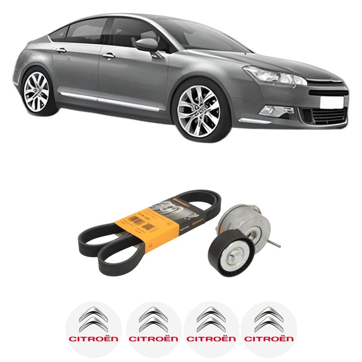 Set kit distributie CITROEN C5 III (RD_) 2.0 HDi 165 (RDRHHA, RDRHH8) din 2009-2016 KW 120 CP 163 CMC 1997, Auto, Continental Contitech, 4 Stickere auto cu CITROEN