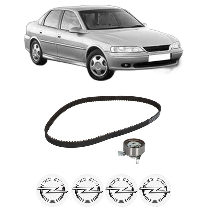 Set kit distributie OPEL VECTRA B (J96) 1.8 i 16V (F19) din 1995-2000 KW 85 CP 115 CMC 1796, Auto, INA, 4 Stickere auto cu OPEL