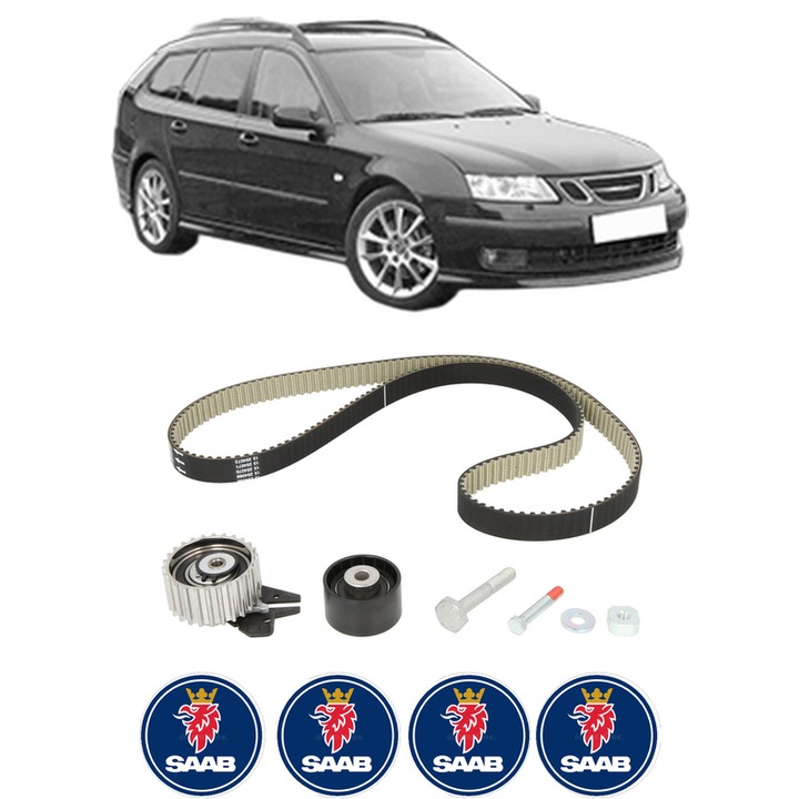 Set kit distributie SAAB 9-3 Estate (E50) 1.9 TiD din 2005-2015 KW 88 CP 120 CMC 1910, Auto, SKF, 4 Stickere auto cu SAAB