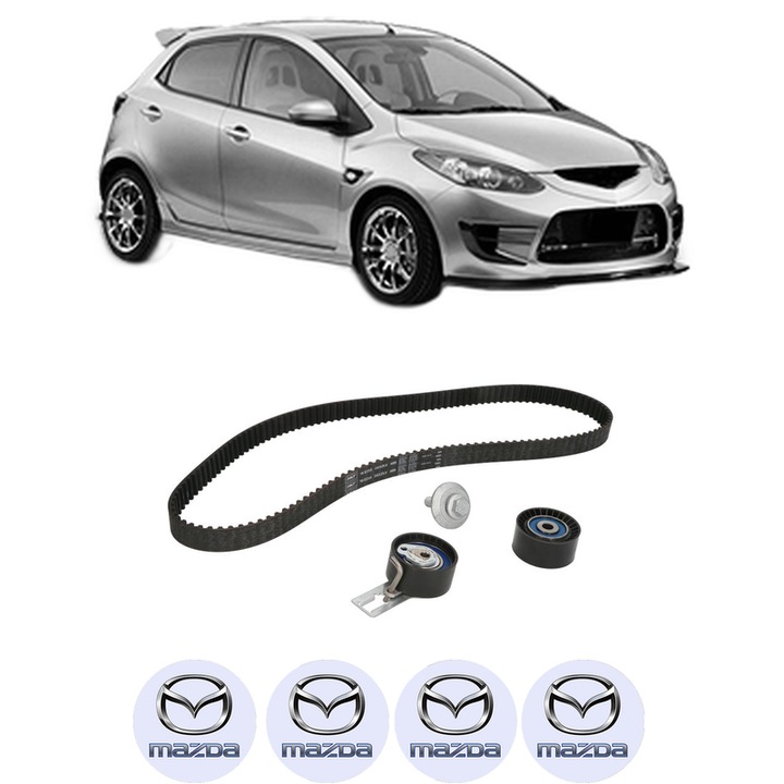 Set kit distributie MAZDA 2 (DE_, DH_) 1.6 MZ-CD din 2008-2015 KW 66 CP 90 CMC 1560, Auto, SKF, 4 Stickere auto cu MAZDA