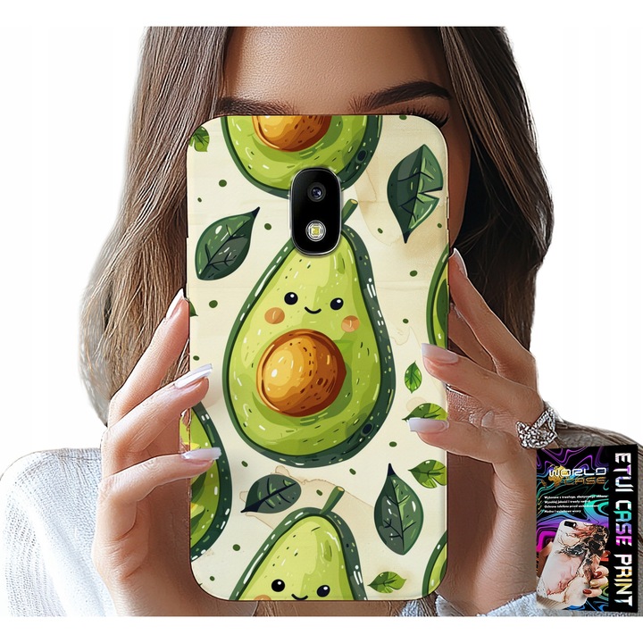 Tok Samsung Galaxy J5 2017-hez, World Case, avokádó nyomtatás, szilikon