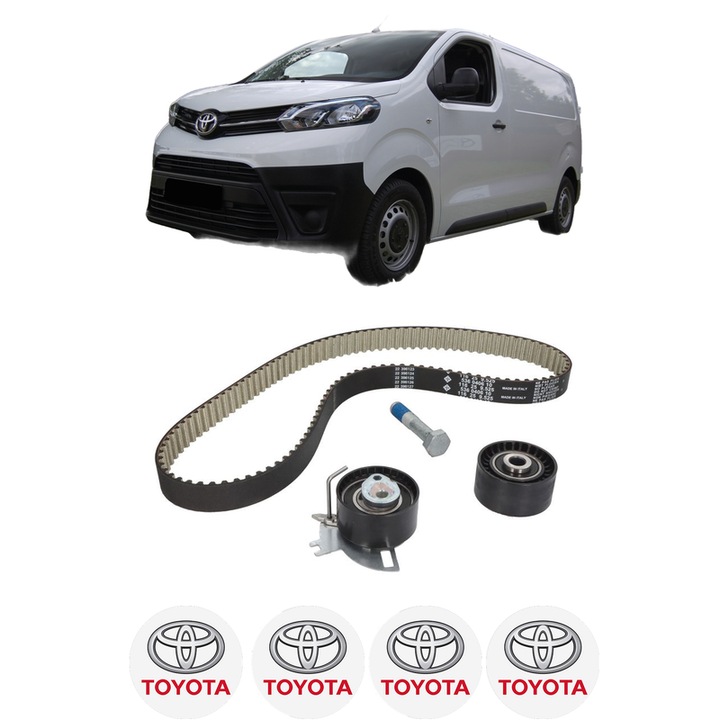 Set kit distributie TOYOTA PROACE Platform/Chassis (MDZ_) 2.0 D4d (MDZ4) din 2016 KW 110 CP 150 CMC 1997, Auto, INA, 4 Stickere auto cu TOYOTA