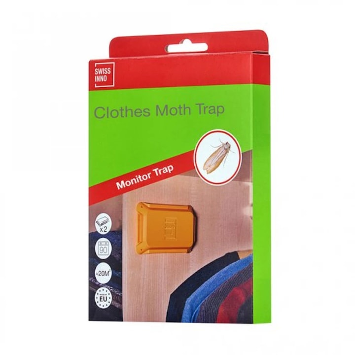 Capcana pentru molii de haine cu feromoni, Swissino Clothes Moth Trap, set 2 bucati