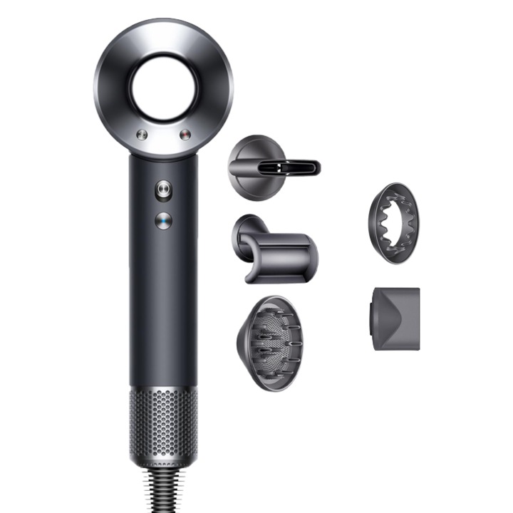 Професионален сешоар, OEMG, 2050W, 110.000 RPM, отрицателни йони, 3 настройки на температурата, Сив/Черен