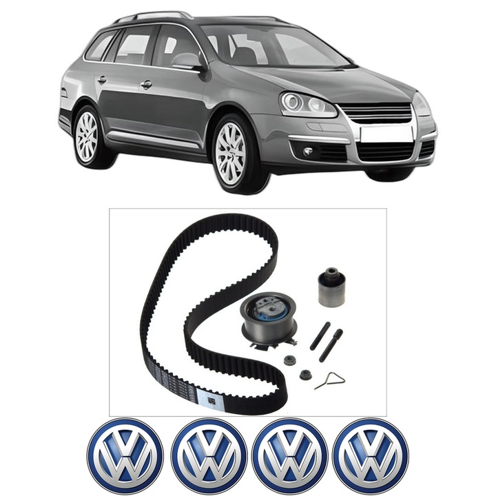 Set kit distributie Volkswagen GOLF V Variant (1K5) 1.9 TDI 4motion din 2008-2009 KW 77 CP 105 CMC 1896, Auto, SKF, 4 Stickere auto cu Volkswagen