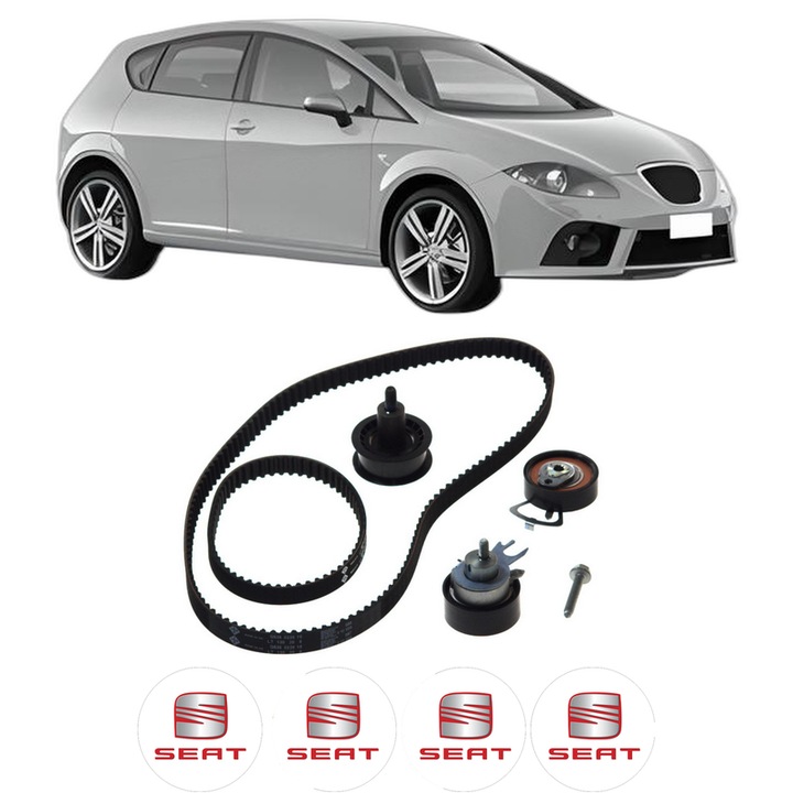 Set kit distributie SEAT LEON (1P1) 1.4 16V din 2006-2012 KW 63 CP 86 CMC 1390, Auto, INA, 4 Stickere auto cu SEAT