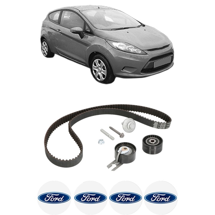 Set kit distributie FORD FIESTA VI (CB1, CCN) 1.4 TDCi din 2010-2012 KW 51 CP 70 CMC 1399, Auto, INA, 4 Stickere auto cu FORD