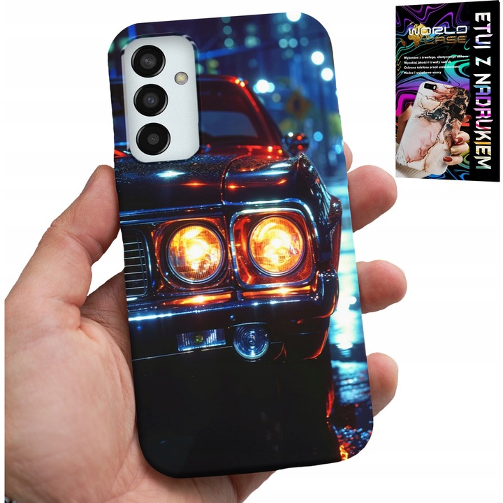 Tok Samsung Galaxy M23 telefonhoz, World Case, klasszikus autós design, színes nyomtatás, szilikon