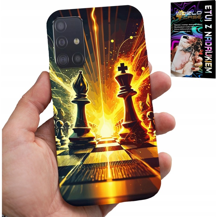 Samsung Galaxy A71 tok, World Case, sakktábla minta, szilikon, 0,2cm