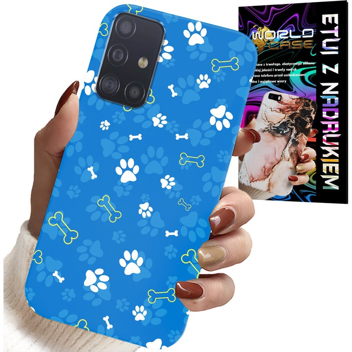 Tok Samsung Galaxy M31S-hez, World Case, Bone Paws Dog Patrol design, szilikon, többszínű
