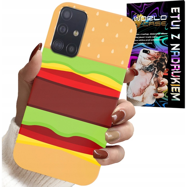 Telefontok, World Case, Cheeseburger, szilikon, Samsung Galaxy A71