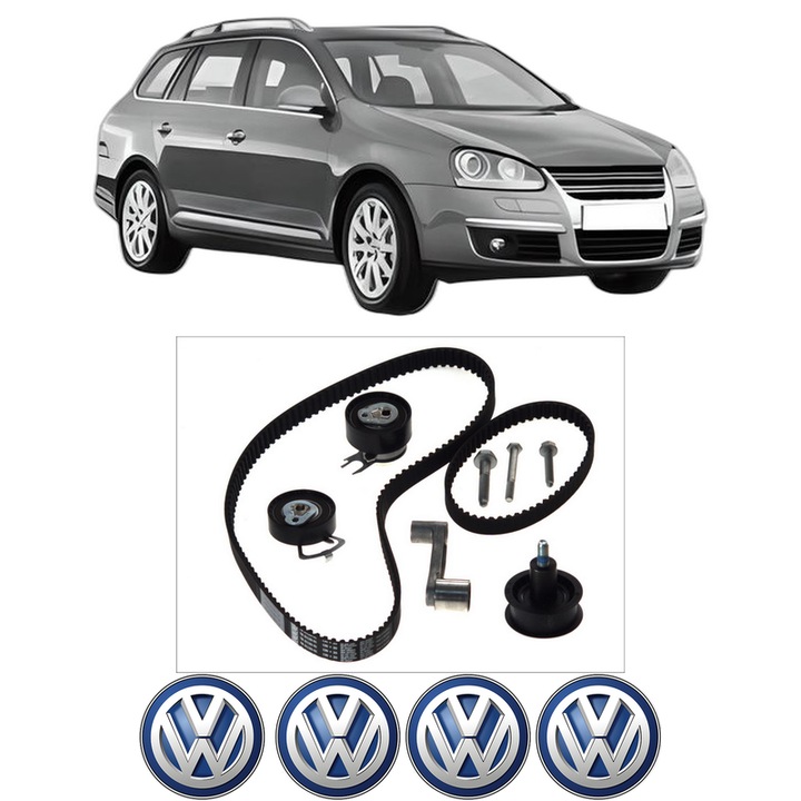 Set kit distributie Volkswagen GOLF V Variant (1K5) 1.4 din 2007-2009 KW 59 CP 80 CMC 1390, Auto, SKF, 4 Stickere auto cu Volkswagen