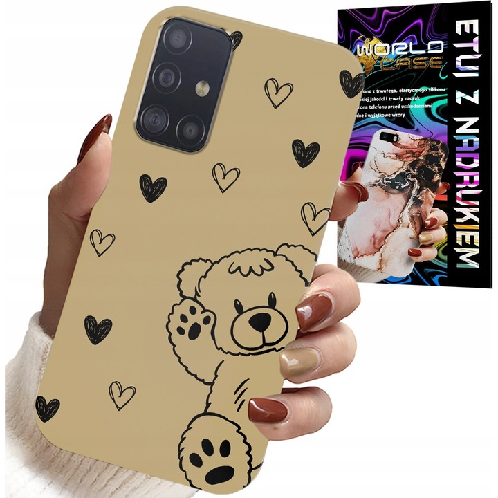 Husă pentru telefon, World Case, Ursuleț de plus, silicon, Samsung Galaxy M31s