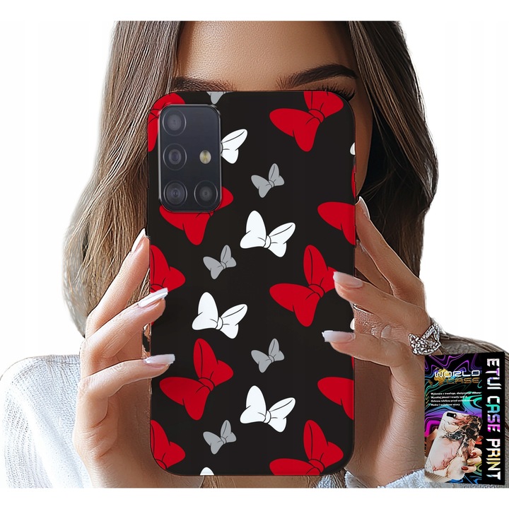 Tok Samsung Galaxy A71-hez, World Case, piros és fehér, szilikon