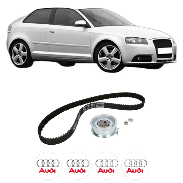 Set kit distributie AUDI A3 (8P1) 1.6 din 2003-2012 KW 75 CP 102 CMC 1595, Auto, Continental Contitech, 4 Stickere auto cu AUDI