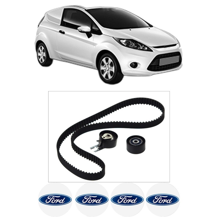 Set kit distributie FORD FIESTA VI Van 1.6 TDCi din 2009-2017 KW 66 CP 90 CMC 1560, Auto, SKF, 4 Stickere auto cu FORD