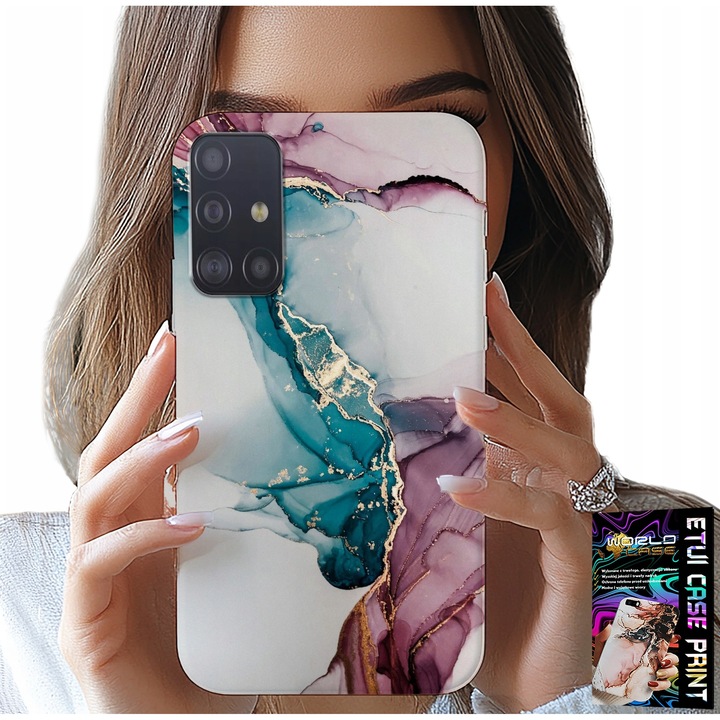 Husă pentru Samsung Galaxy M31S, World Case, design marmură, material silicon, multicolor