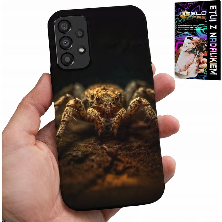 Tok Samsung A52/A52S-hez, World Case, Pók design, szilikon, 0,2 mm