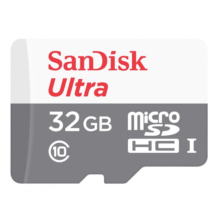 Карта памет SANDISK ULTRA microSDHC UHS-I, 32GB, Class 10, 48MB/s, +Адаптер