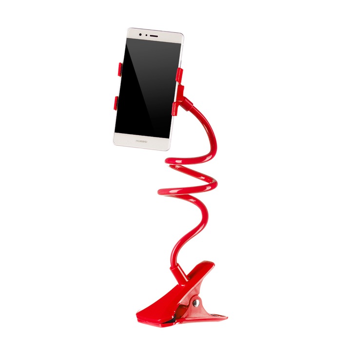 Поставка за мобилен телефон Lazy tube clip, червен