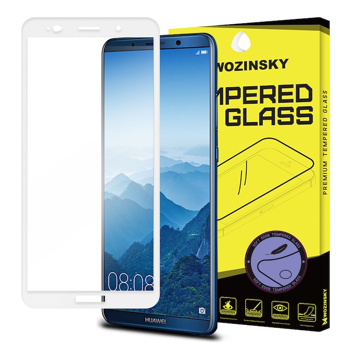 Wozinsky védőfólia edzett üvegből 3D Soft Full Cover Huawei Mate 10 Pro telefonhoz, fehér