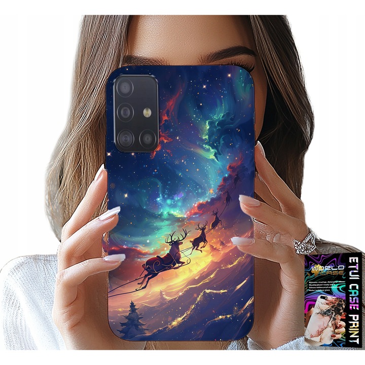 Tok Samsung Galaxy A71-hez, World Case, karácsonyi design, színes nyomtatás, szilikon