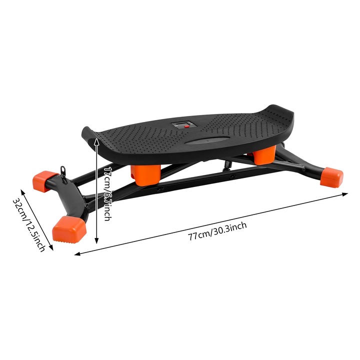 Stepper cu benzi de rezistenta, antrenament complet, portocalie, dimensiuni compacte