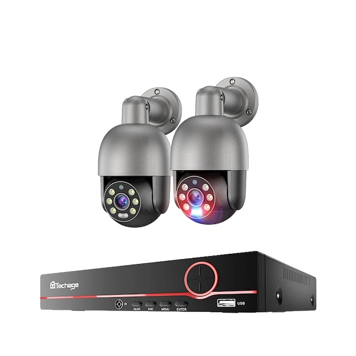 Kit Supraveghere Video, 1080P, 4 Camere, 1TB, Design Rezistent la Intemperii