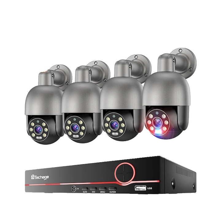 Kit Supraveghere, 4 Camere, 1080P, 1TB, Design Rezistent la Vreme