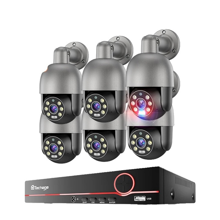 Kit Supraveghere 8CH NVR cu 4 Camere, 8MP, Detectare Umane si Vehicule, IP67