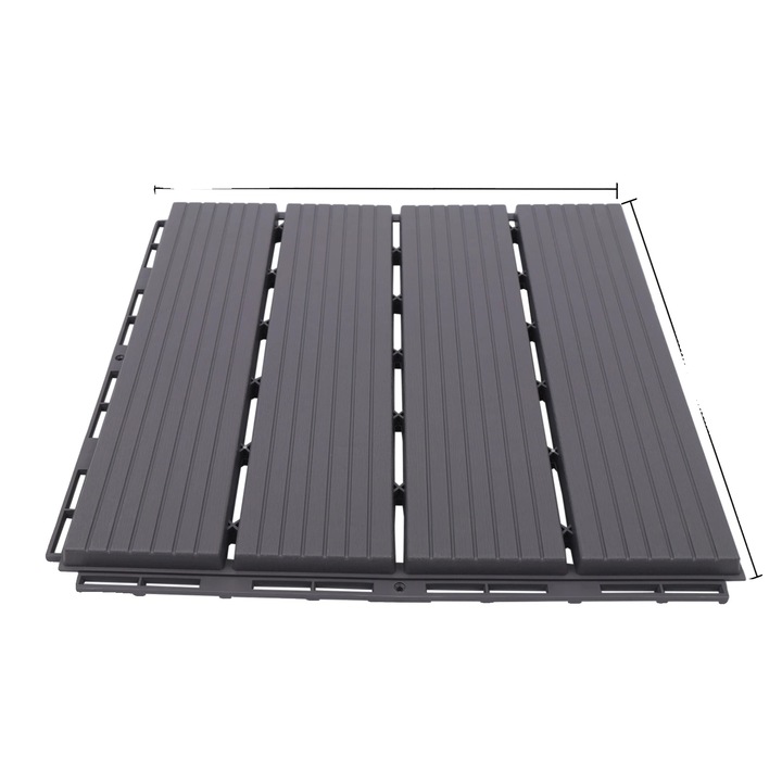 Placi de terasa, design interconectat, rezistente la intemperii, gri Westminster, 30x30cm