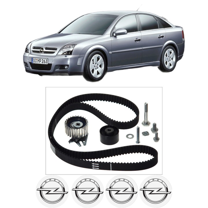 Set kit distributie OPEL VECTRA C GTS (Z02) 1.9 CDTI (F68) din 2004-2009 KW 88 CP 120 CMC 1910, Auto, Continental Contitech, 4 Stickere auto cu OPEL