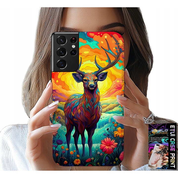 TOK SAMSUNG GALAXY S21 Ultra-hoz - SZÍN-SZÍNES ÁLMOK SZARVAS JÁVOR SZARVAS ERDEI ÁLLATOK