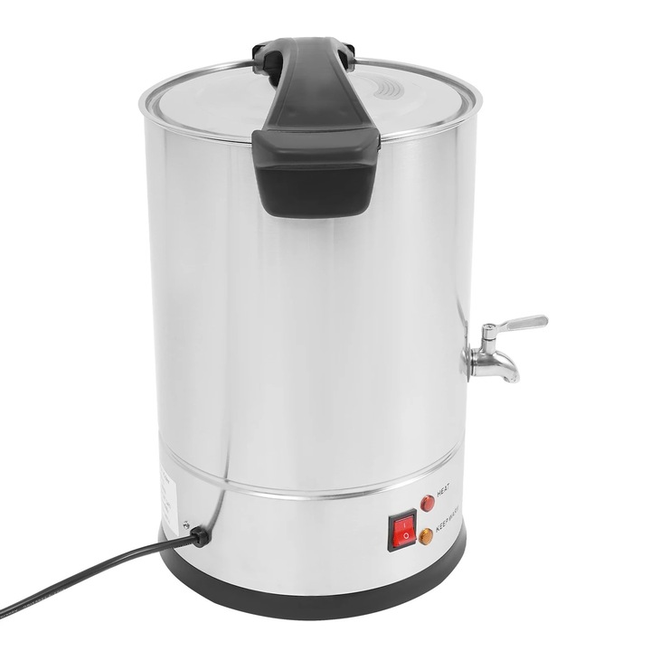 Topitor de ceara electric, 12 L, oala din otel inoxidabil, pentru fabricarea lumanarilor, argintiu