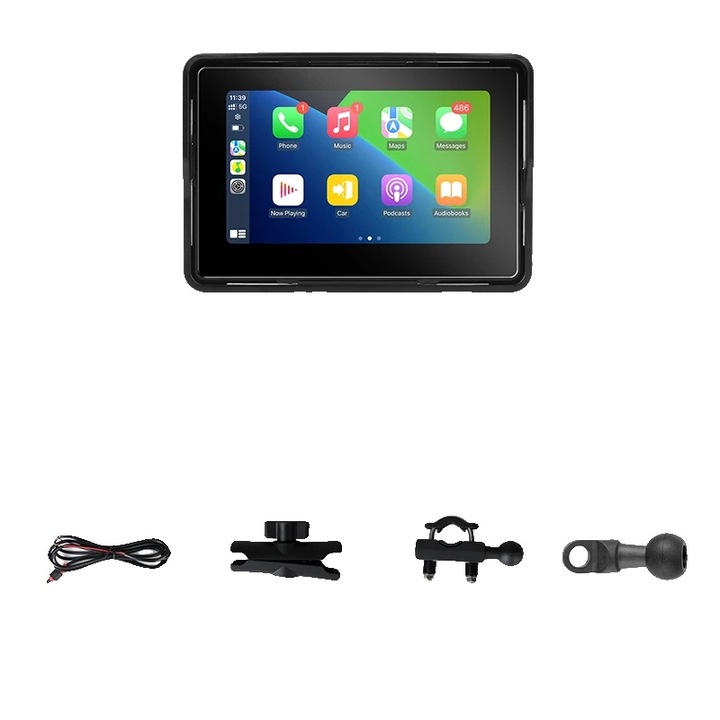 Navigator GPS pentru motocicleta, Waterproof, 5 inch, conectivitate Wireless Carplay, MT-00 (fara camera)