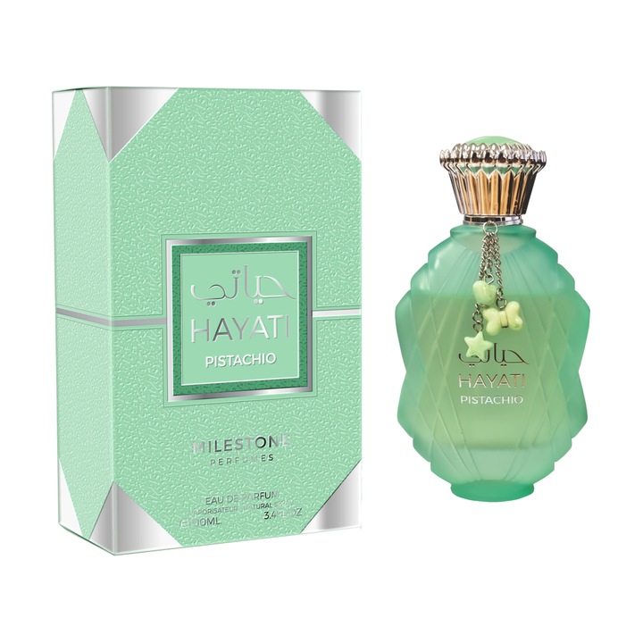 Eau De Parfum Milestone Hayati Pistachio 100 ml Unisex, note de fistic si bezele