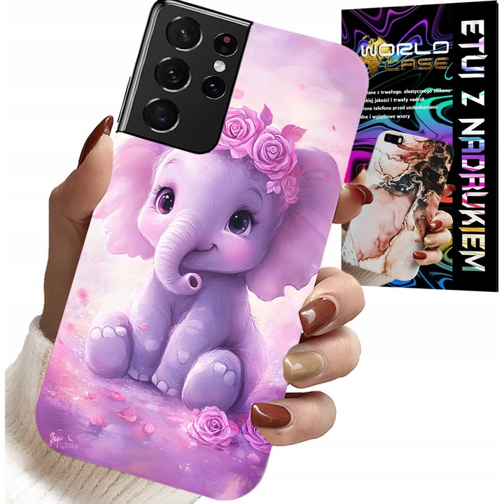 Tok SAMSUNG GALAXY S21 Ultra - ÉDES FECSKE RÓZSASZÍN HÁTTÉRREL TOK + FÁJL