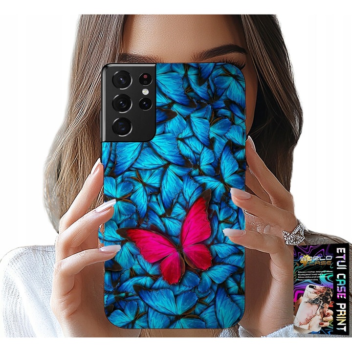 TOK SAMSUNG GALAXY S21 Ultra - KÉK ANYÁK, pillangó, nőies minták