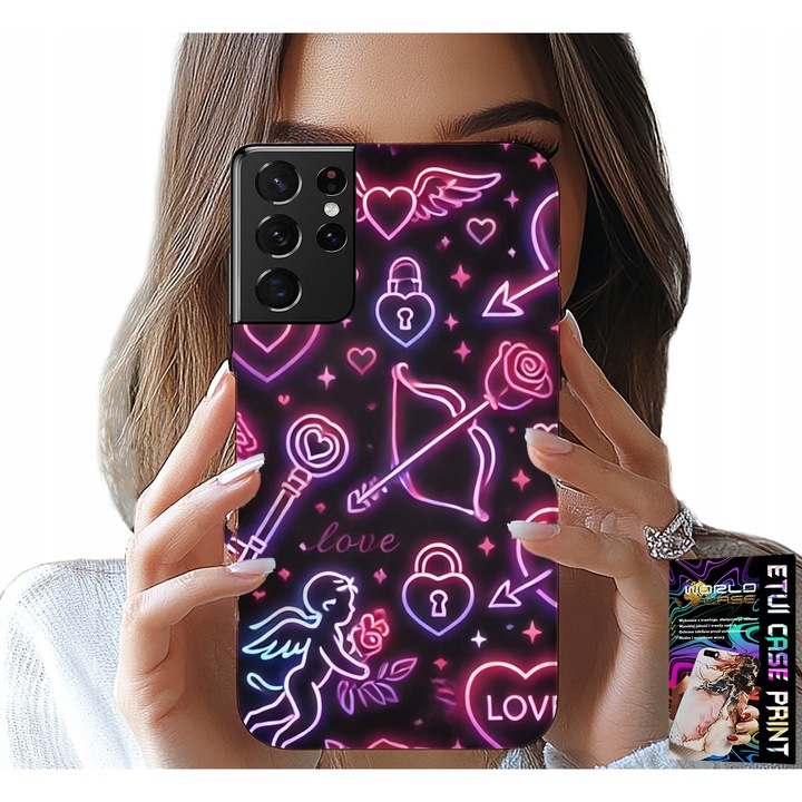 ETUI PENTRU SAMSUNG GALAXY S21 Ultra - VALENTINE TOK, DOBOZ, FIÚ, SZÍVEK