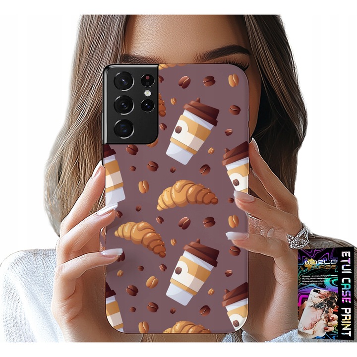 ETUI PENTRU SAMSUNG GALAXY S21 Ultra - Tok kávészemekkel és gabonával a háttérben