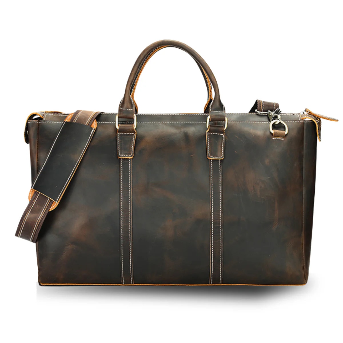 Geanta laptop 17inch, piele naturala Crazy Horse, retro business, Legacy XL, maro