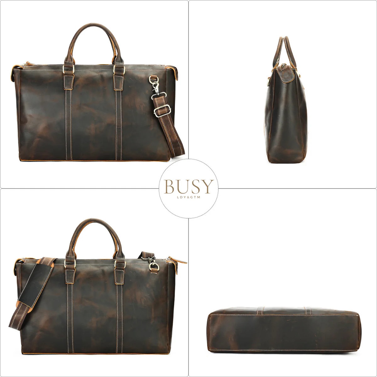 Geanta laptop 17inch, piele naturala Crazy Horse, retro business, Legacy XL, maro