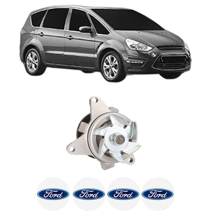 Pompa apa FORD S-MAX VAN (WA6) 2.0 EcoBoost din 2010-2014 KW 176 CP 239 CMC 1999, Auto, HEPU, 4x Stikere auto cu FORD