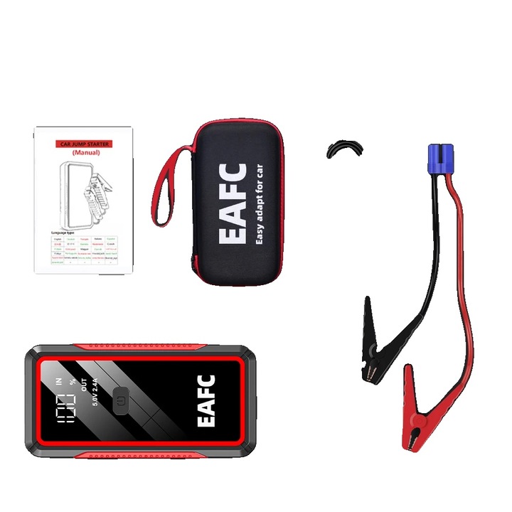 Redresor auto 2000A cu cutie, sursa de alimentare de urgenta, multifunctional, 10000mAh, portabil