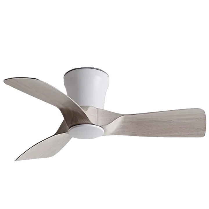Вентилатор за таван, 32 инча, 3 перки, бял/сив, управление с дистанционно