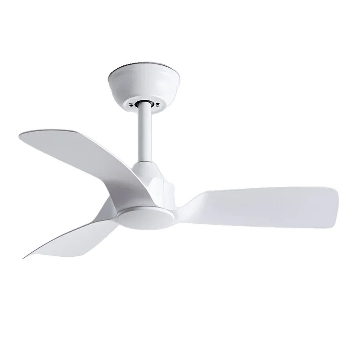 Вентилатор за таван, 32 инча, бял, с дистанционно управление, безшумна работа, 3 перки