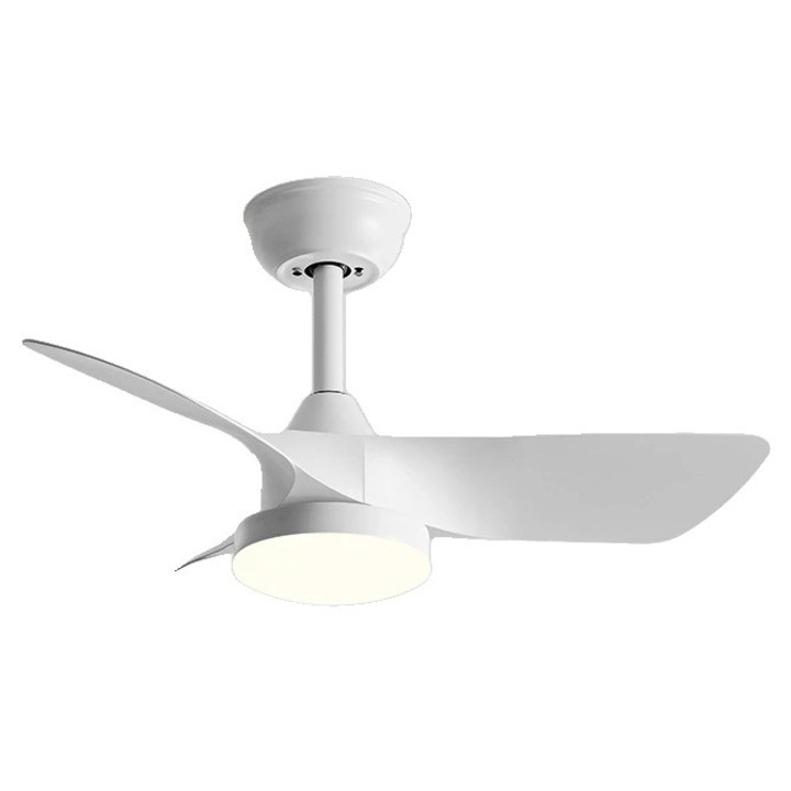 Вентилатор за таван, 32 инча, с лампа, дистанционно управление, 3 перки, монтаж на плосък или наклонен таван